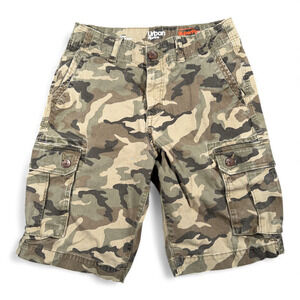 Urban Pipeline Shorts Mens 29 Green Brown Camouflage Cargo Stretch Military Army